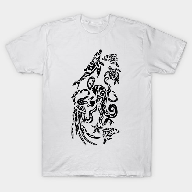 The creatures of the sea T-Shirt by Swadeillustrations